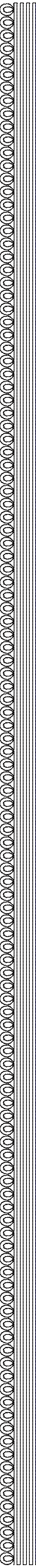 Embroidery design: A vertical embroidery design featuring a border of repeating concentric circles on the left, followed by thin vertical s