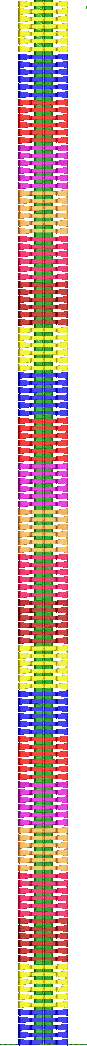 Embroidery design: A vertical stripe embroidery design with a plaid-like pattern. The design features alternating bands of various colors i
